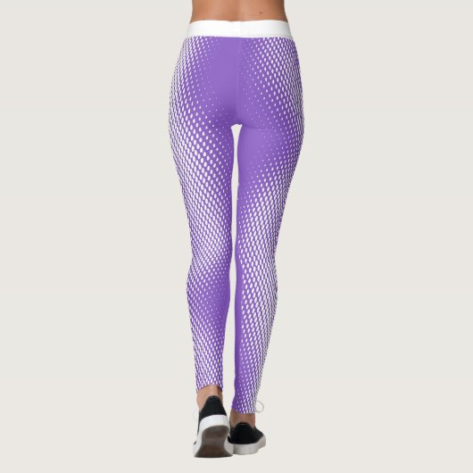 Grosser Skripttext mit weißem Punktmuster auf Past Leggings (Rückseite)