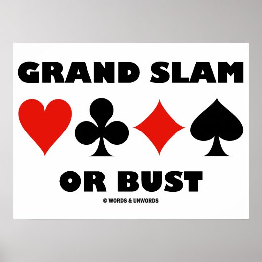 Großer Slam oder Büste (Bridge Card-Anzug) Poster (Vorne)
