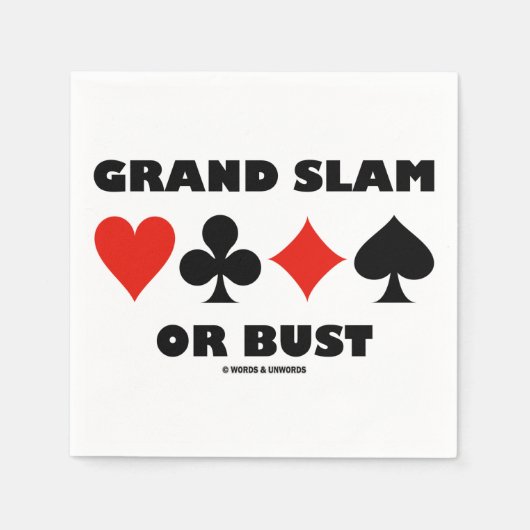 Großer Slam oder Büste (Bridge Four Card Anzug) Serviette (Vorderseite)