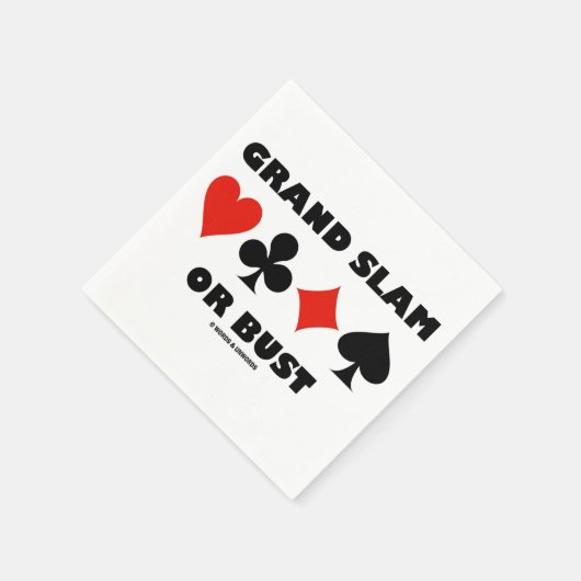 Großer Slam oder Büste (Bridge Four Card Anzug) Serviette (Ecke)