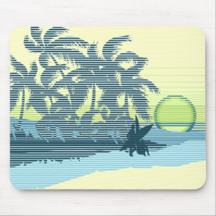 Großer Sonnenuntergang aquamarines Mousepad