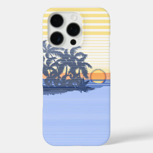 Großer Sonnenuntergangsstreifen Hawaiian Blau iPhone 16 Pro Hülle