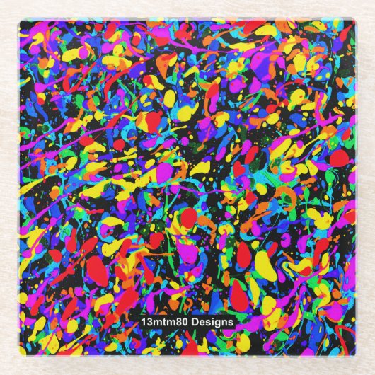 Grosser Spritzer - Untersetzer aus Glas (Vorderseite)