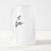 Großer Sprung des Jet-Skis Mattglas Bierglas (Vorderseite Links)