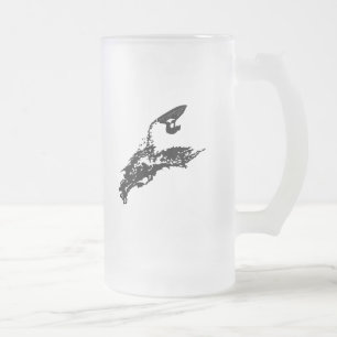 Großer Sprung des Jet-Skis Mattglas Bierglas