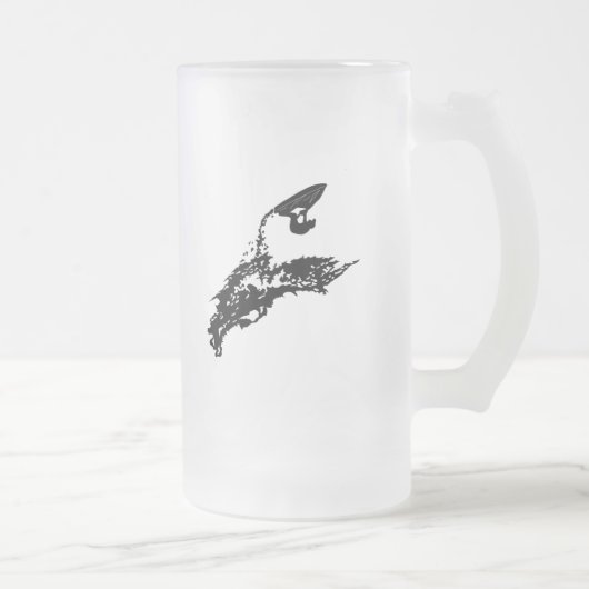 Großer Sprung des Jet-Skis Mattglas Bierglas (Rechts)