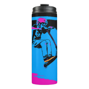 Großer Sprung - Rollerfahrer Thermosbecher