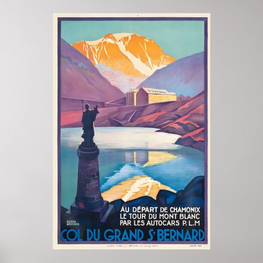 Großer St. Bernhard-Pass Wallis Schweiz Aosta Poster (Vorne)