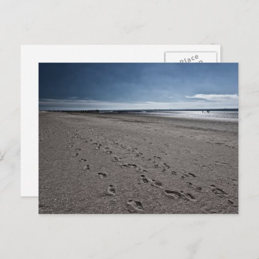 Großer Strand an der Nordsee Postkarte (Vorne/Hinten)