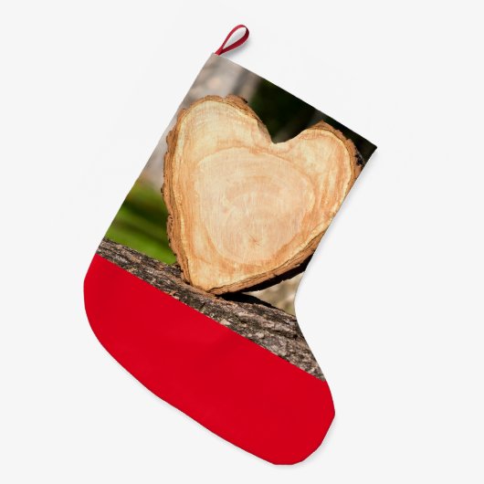 Grosser Strumpf aus Holz Großer Weihnachtsstrumpf (Vorderansicht (hängend))
