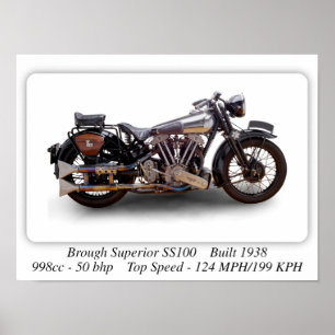 Großer Superior-Motorrad SS100 - A3-Großdruck Poster