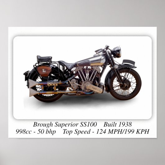 Großer Superior-Motorrad SS100 - A3-Großdruck Poster (Vorne)