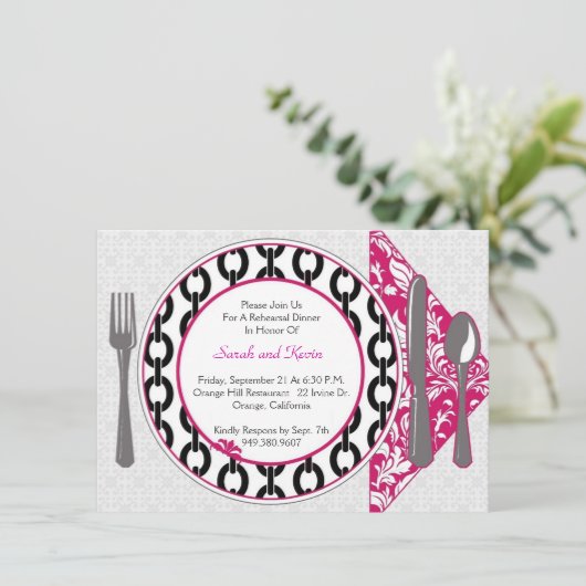 Großer Teller laden ein Einladung (Stehend Vorderseite)