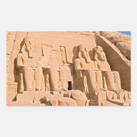 Großer Tempel von Abu Simbel - Ramses II - Ägypten Rechteckiger Aufkleber (Vorderseite)