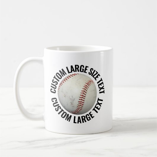 Großer Text 325ml personalisierter Baseball-Mug Kaffeetasse (Links)