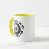 Großer Text GELB Combo 11oz Custom 8 Ball Tasse (Vorderseite Links)