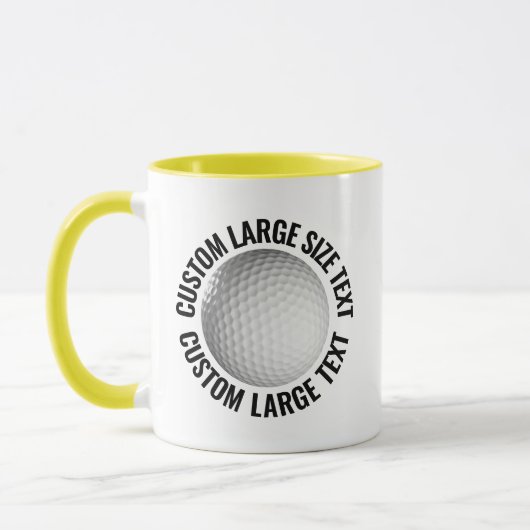 Großer Text GELB Combo 11oz Individueller Golf Tasse (Links)