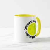 Großer Text GELB Combo 11oz Individueller Pickleba Tasse (VorderseiteRechts)