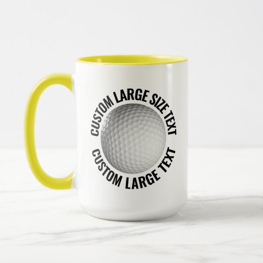 Großer Text GELB Combo 15oz Custom Golf Tasse (Links)