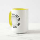 Großer Text GELB Combo 15oz Custom Golf Tasse (Vorderseite Links)