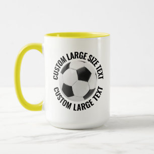 Großer Text GELB Combo 15oz Individueller Fußball Tasse