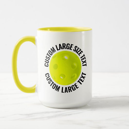 Großer Text GELB Combo 15oz Individueller Pickleba Tasse (Links)