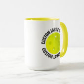Großer Text GELB Combo 15oz Individueller Pickleba Tasse (VorderseiteRechts)