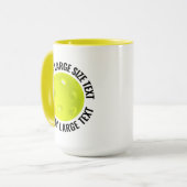 Großer Text GELB Combo 15oz Individueller Pickleba Tasse (Vorderseite Links)