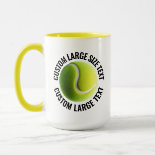 Großer Text GELB Combo 15oz Individueller Tennis Tasse