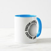 Großer Text HELLBLAU Combo 11oz Custom Golf Tasse (VorderseiteRechts)