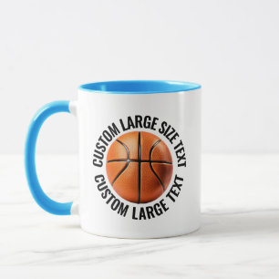 Großer Text HELLBLAU Combo 11oz Individueller Bask Tasse