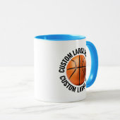 Großer Text HELLBLAU Combo 11oz Individueller Bask Tasse (VorderseiteRechts)