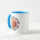 Großer Text HELLBLAU Combo 11oz Individueller Bask Tasse (Vorderseite Links)