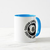 Großer Text HELLBLAU Combo 325ml Custom 8 Ball Tasse (VorderseiteRechts)