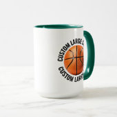 Großer Text HUN. GREEN Combo 15oz Individueller Ba Tasse (VorderseiteRechts)