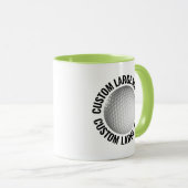 Großer Text LIME GRÜN Combo 11oz Custom Golf Tasse (VorderseiteRechts)