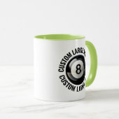 Großer Text LIME GRÜN Combo 325ml Custom 8 Ball Tasse (VorderseiteRechts)