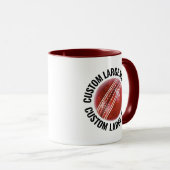 Großer Text MAROON Combo 11oz Custom Cricket Tasse (VorderseiteRechts)