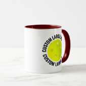 Großer Text MAROON Combo 11oz Custom Pickleball Tasse (VorderseiteRechts)