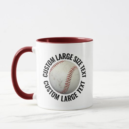 Großer Text MAROON Combo 11oz Individueller Baseba Tasse (Links)