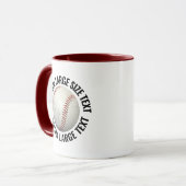 Großer Text MAROON Combo 11oz Individueller Baseba Tasse (Vorderseite Links)