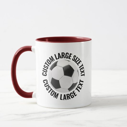 Großer Text MAROON Combo 11oz Individueller Fußbal Tasse (Links)