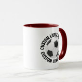 Großer Text MAROON Combo 11oz Individueller Fußbal Tasse (VorderseiteRechts)