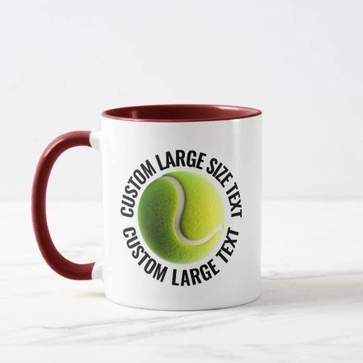 Großer Text MAROON Combo 11oz Individueller Tennis Tasse (Links)