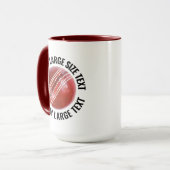 Großer Text MAROON Combo 15oz Custom Cricket Tasse (Vorderseite Links)