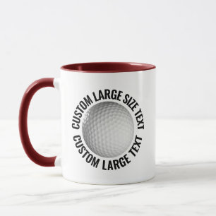 Großer Text MAROON Kombi 325g Custom Golf Tasse