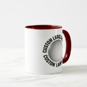 Großer Text MAROON Kombi 325g Custom Golf Tasse (VorderseiteRechts)