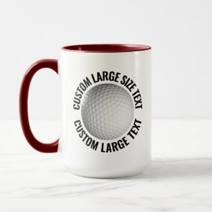 Großer Text MAROON Kombi 425g Custom Golf Tasse