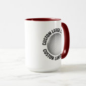 Großer Text MAROON Kombi 425g Custom Golf Tasse (VorderseiteRechts)