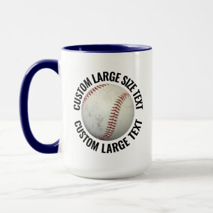 Großer Text NAVY BLAU Combo 15oz Benutzerdefiniert Tasse
